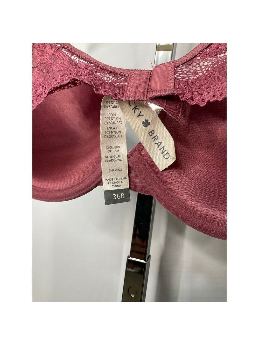 𝅺nwt 36B Lucky Brand Pink Mauve Tshirt Bra New - Picture 4 of 4